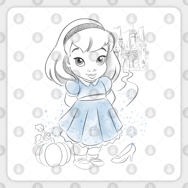 Cute princess, watercolor princess face mask, baby princess home Sticker by PrimeStore